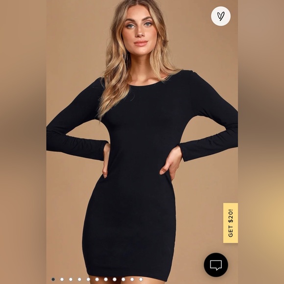 Lulus Dresses & Skirts - Lulus Long Sleeve Bodycon Black Mini Dress XS